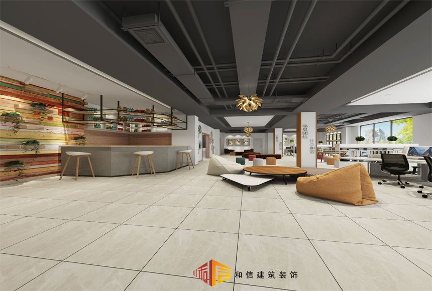 成都潮音社區(qū)辦公室裝修設計效果圖